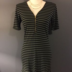 NWT rue21 Green/Black Striped Sweater Dress